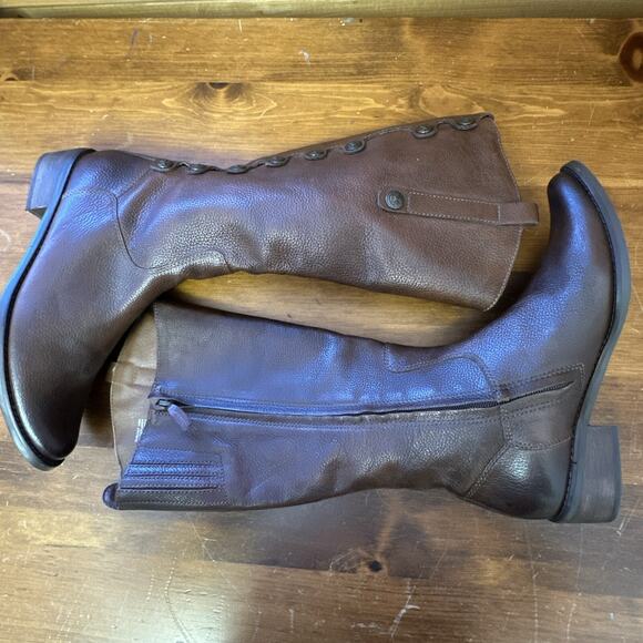 Matisse Women's 8 Sargent Brown Leather Mid Calf Western Riding Boot Side Zip - Picture 6 of 14